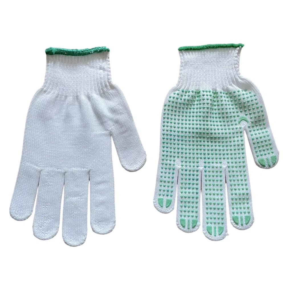 Unisex Gloves with Grip for Golf Gardening Work Running Green and White